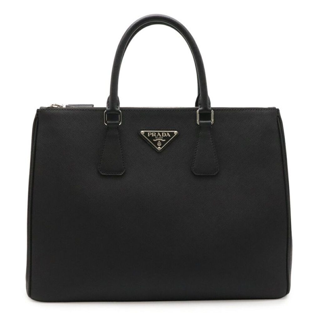 Prada Leather Triangle Logo Briefcase